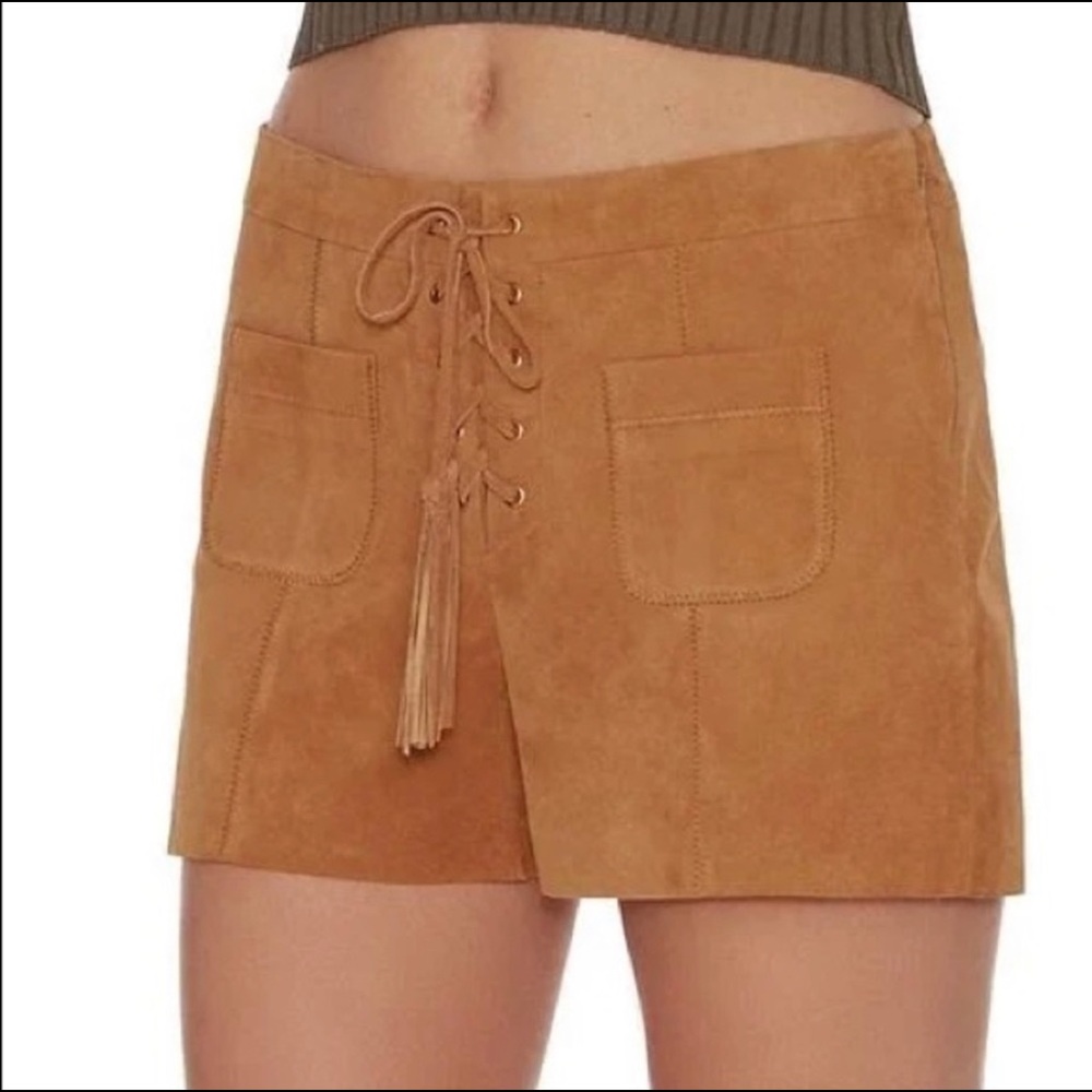 ✨Intermix Sydney Suede Shorts 100% Leather, Small